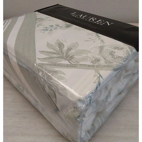 Ralph Lauren JULIANNE TOILE Sage 100% Cotton Full Queen Duvet Cover Set $300 - Picture 3 of 10